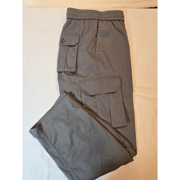 Cargo Pants Mens Gray Size XXL  100% Polyester Brand Unknown 6 Pockets Utility - Picture 1 of 10
